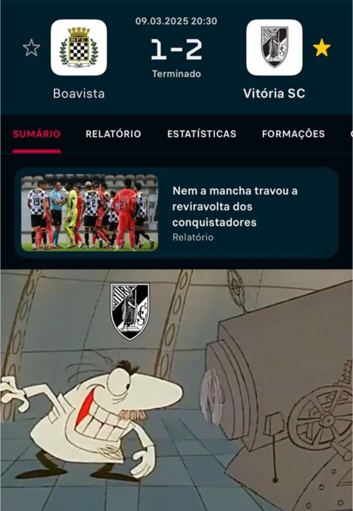 Entretanto o tiktok oficial do vitória de Guimarães publicou isto