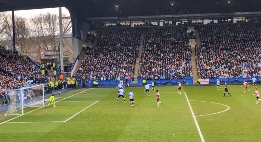 Home view of the goal + celebrations.