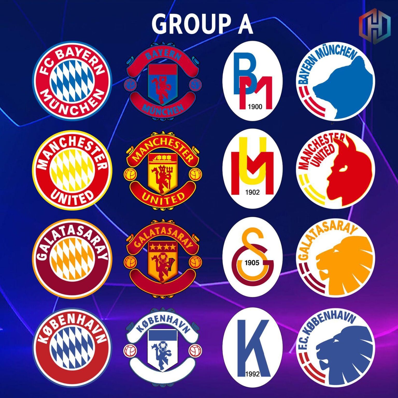 I remixed UCL club badges (A), which one is the best?