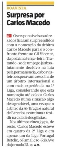 Boavista na imprensa desportiva - 30/03/2025