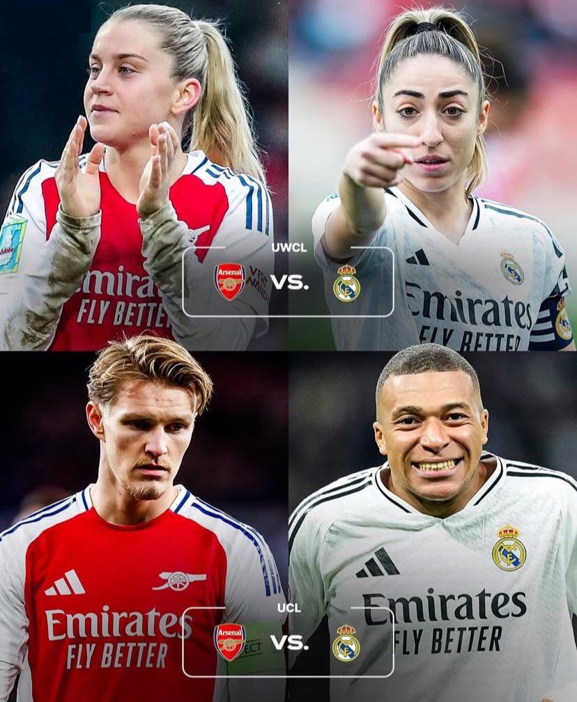 1st time in history a women's and men's club  have the same matchup  in a UCL quarter final