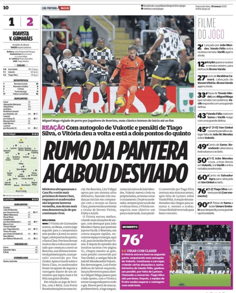 Boavista na imprensa desportiva - 10/03/2025