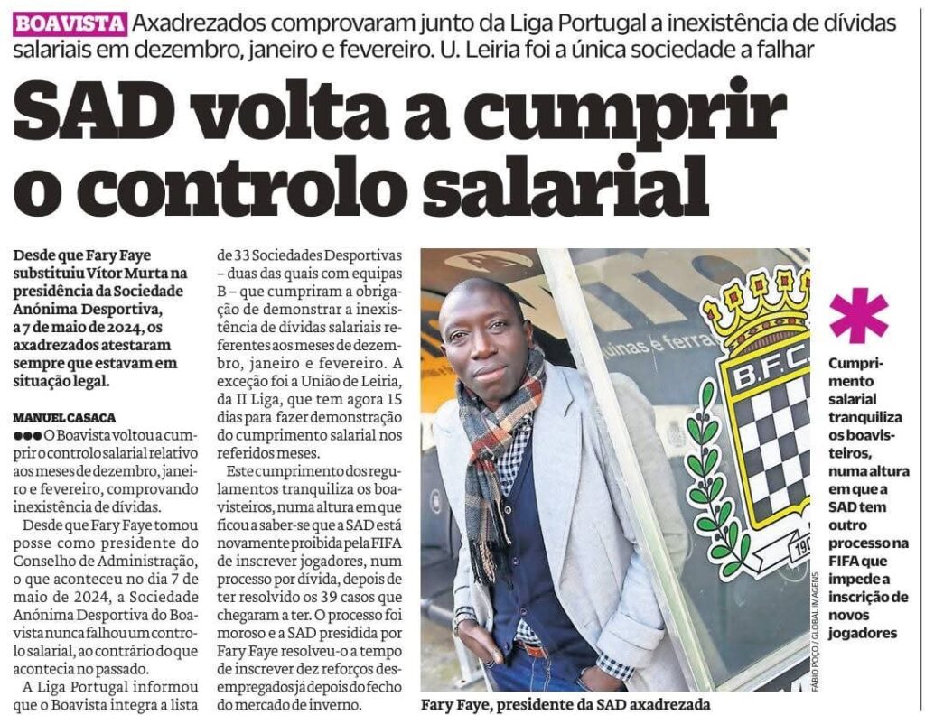 Boavista na imprensa desportiva - 23/03/2025