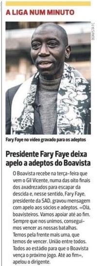 Boavista na imprensa desportiva - 29/03/2025