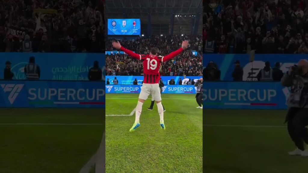 Theo Hernandez  after Winning Supercup Inter 2-3 Milan