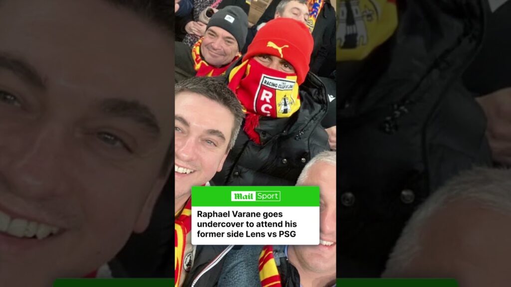 Raphael Varane was in attendance to watch his former side Lens take on PSG #dailymailsport