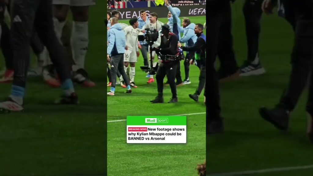 Footage has emerged of the incident that could see Kylian Mbappe banned from Real Madrid's Champions