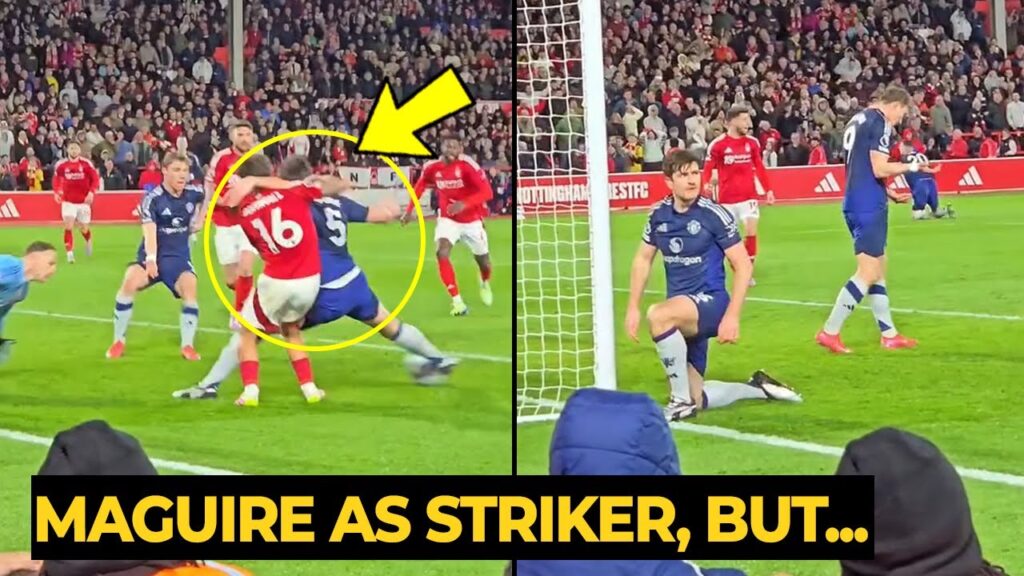 Ruben Amorim reaction to Maguire play as STRIKER and missed BIG CHANCE in last minutes vs Nottingham