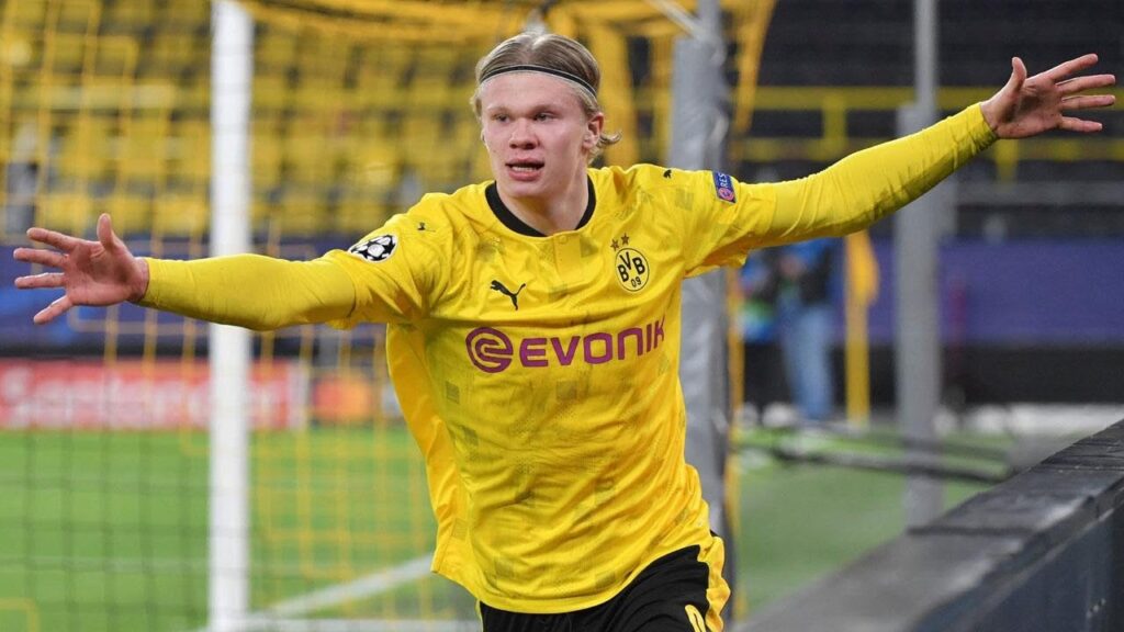 Erling Haaland left Dayot Upamecano on the ground and scored