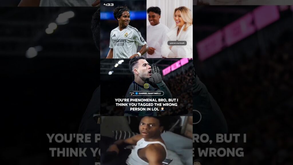 Gabriel Martinelli appreciated the tag – until he realized Endrick meant to tag his wife instead 😂😅