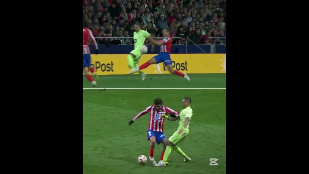 César Azpilicueta and Rodrigo De Paul both pick up yellow cards for studs up challenges on Raphinha.