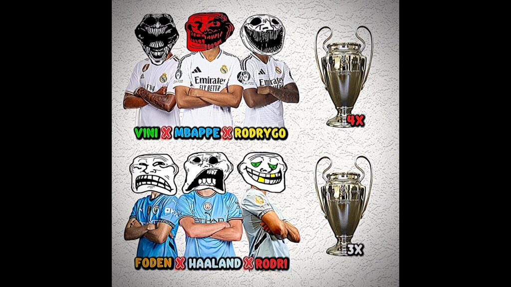 VINI X MBAPPE X RODRYGO VS HAALAND X FODEN X RODRI #football #trophy #shorts