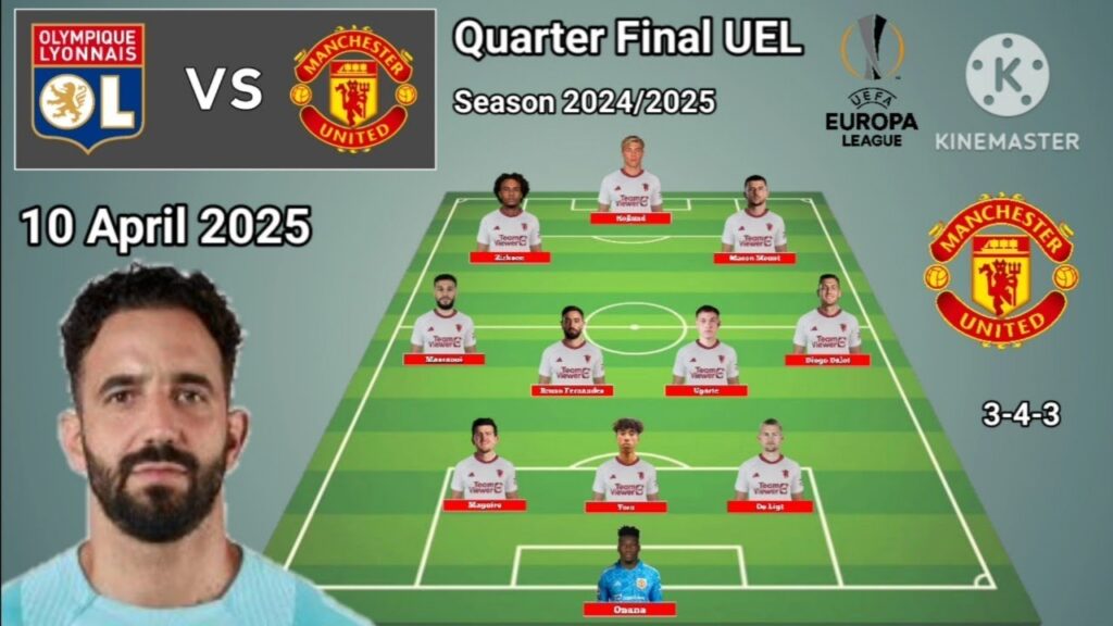 Lyon vs Manchester United ~ Potential Line Up Man United Leg 1 Quarter Final UEL 2024/2025 ~ Update