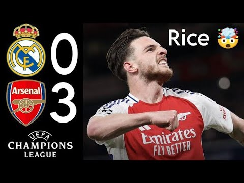 🔴Declan Rice Double - Arsenal vs Real Madrid 2-0 Goals & HIGHLIGHTS | Champions League 2024/2025