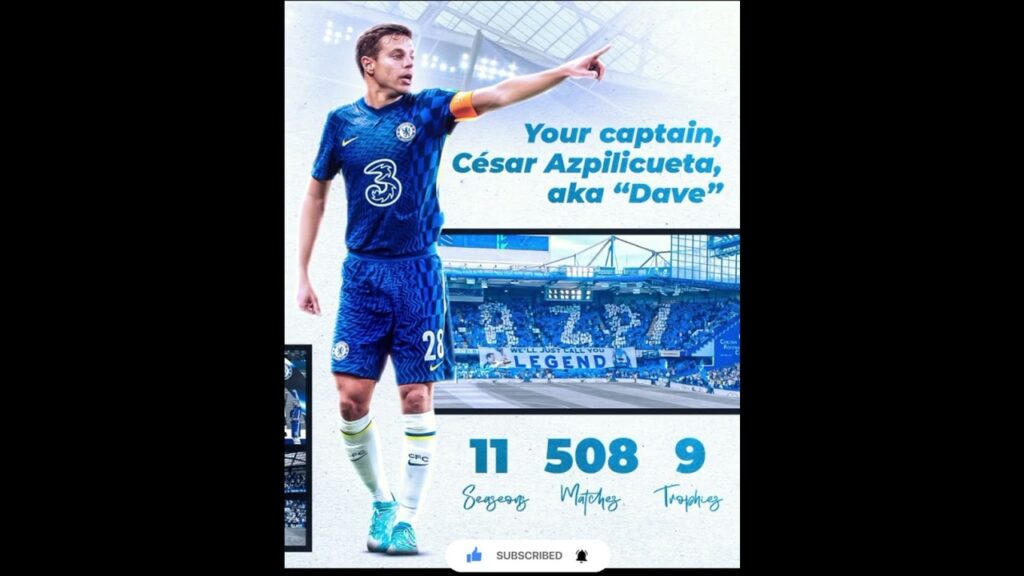 Words of Cesar Azpilicueta. "You called me Dave, I will always call you home 💙".