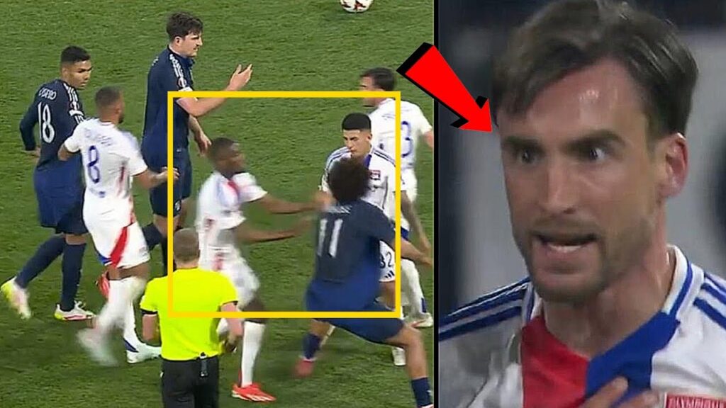 🟥😤 Mason Mount CRAZY FIGHT with Lyon's Players in Europa League