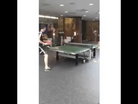 Thibaut Courtois and Cesar Azpilicueta great table tennis play