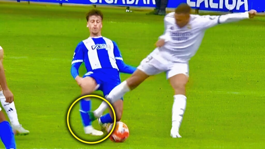 Kylian Mbappe Red Card Tackle vs Alaves