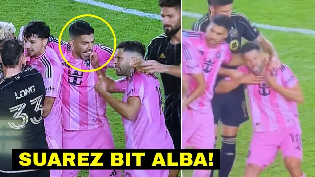 Luis Suarez Bit Jordi Alba During Inter Miami 3-1 v LA FC
