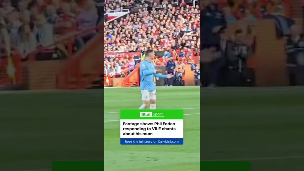 Footage has caught the moment Phil Foden reacted to the vile chants about his mother during the