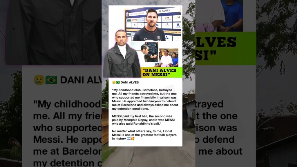 Messi helps Dani Alves #football #messi #danialves #barcelona