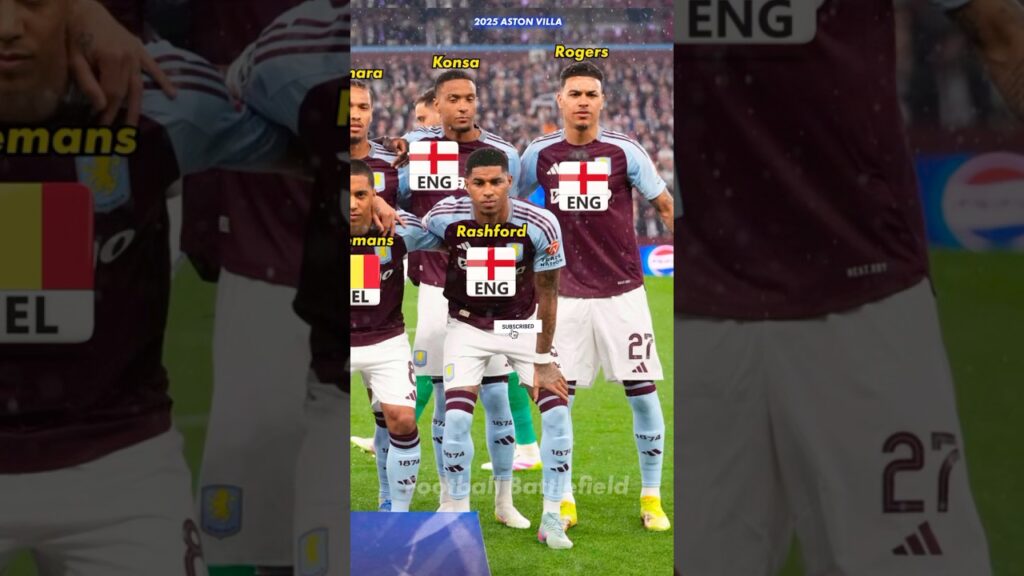 Aston Villa squad vs PSG (3-2) Champions League 24/25🔥Nations❤️#footballshorts #ucl #astonvilla