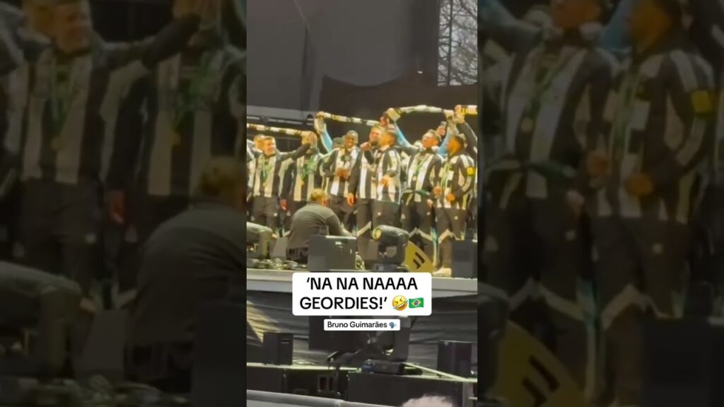 Bruno Guimarães is loving life at the Newcastle United Carabao Cup parade! 😂🇧🇷 #brunoguimaraes