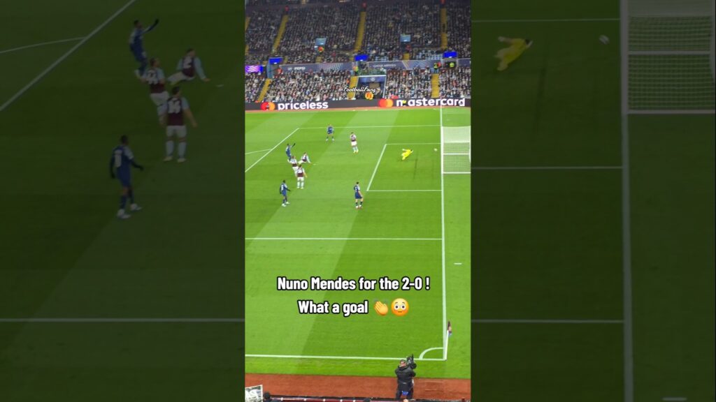 Villa vs PSG UCL: Nuno Mendes for the 2-0 !What a goal ! PSG qualified for the semi? #football