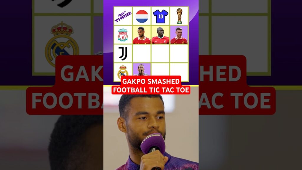 CODY GAKPO plays FOOTBALL TIC TAC TOE against Liverpool's biggest fan 🔥 #shorts #soccer