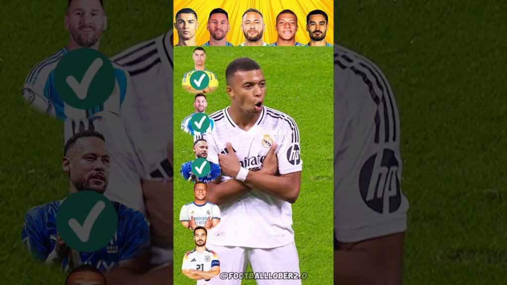 Cristiano Ronaldo, Lionel Messi,  Neymar junior, Kylian Mbappé, İlkay Gündoğan#shorts #trending #cr7