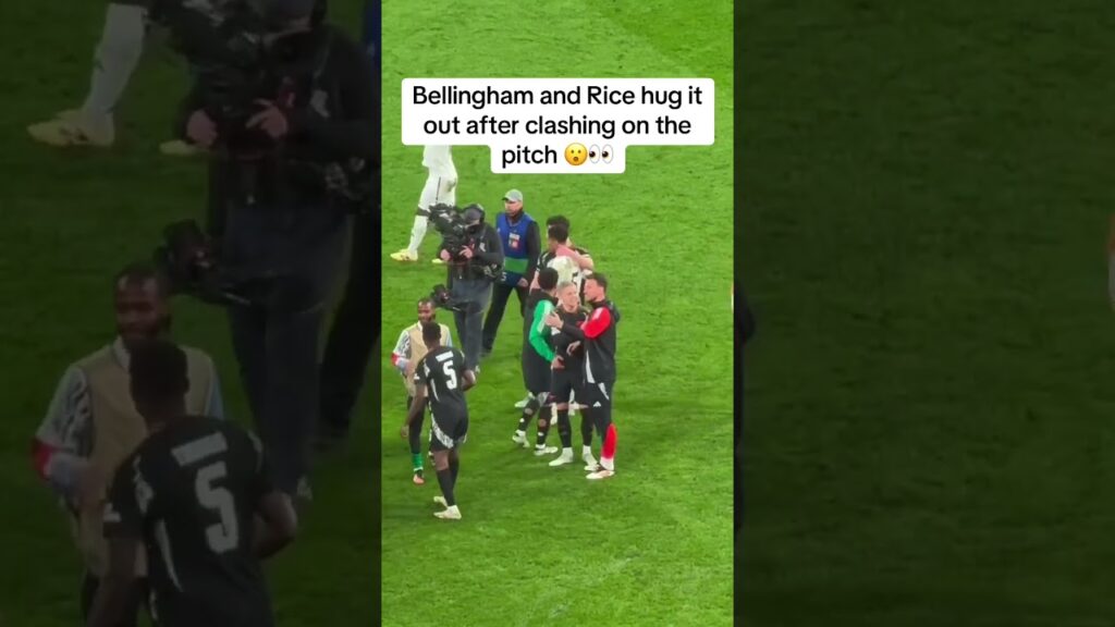 Bellingham and Rice hugged it out after clashing on the pitch during Arsenal’s win over Real Madrid