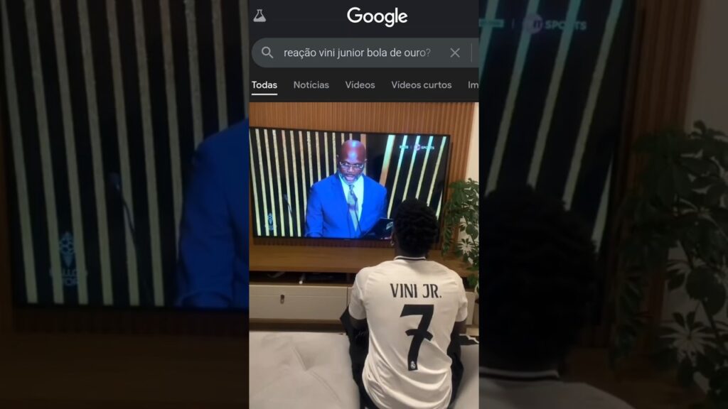 REAÇÃO DO VINI JUNIOR NA PREMIAÇÃO DA BOLA DE OURO