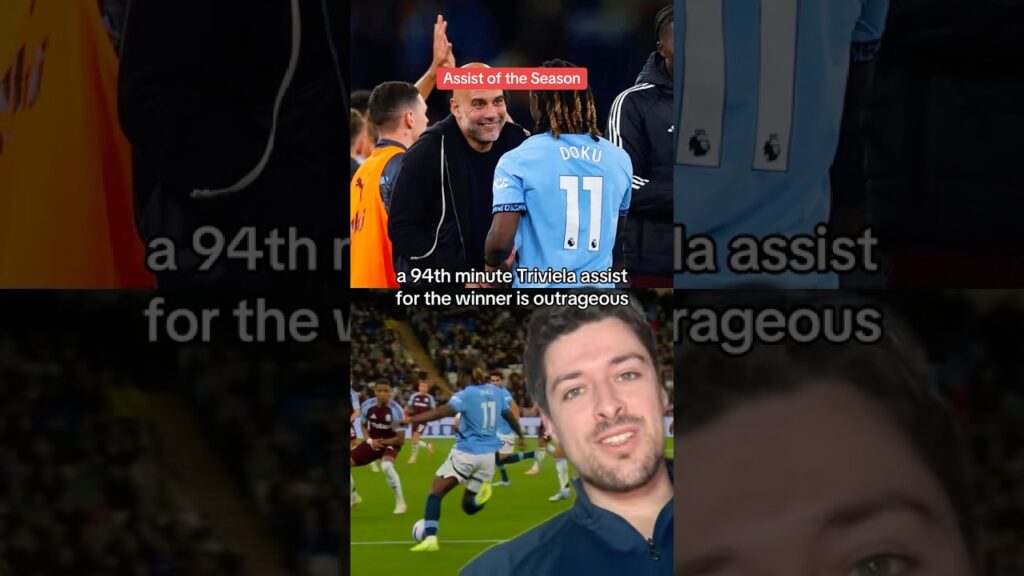 Jeremy Doku 94th Minute Trivela Assist to Win the Match for Manchester City #mancity #jeremydoku