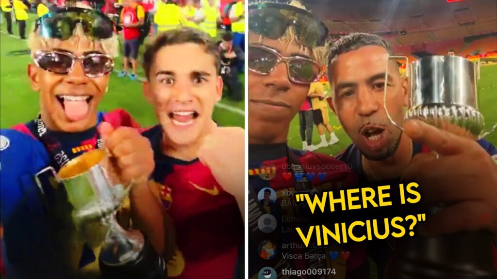 Lamine Yamal CRAZY Celebrations with Gavi and His Father 👀
