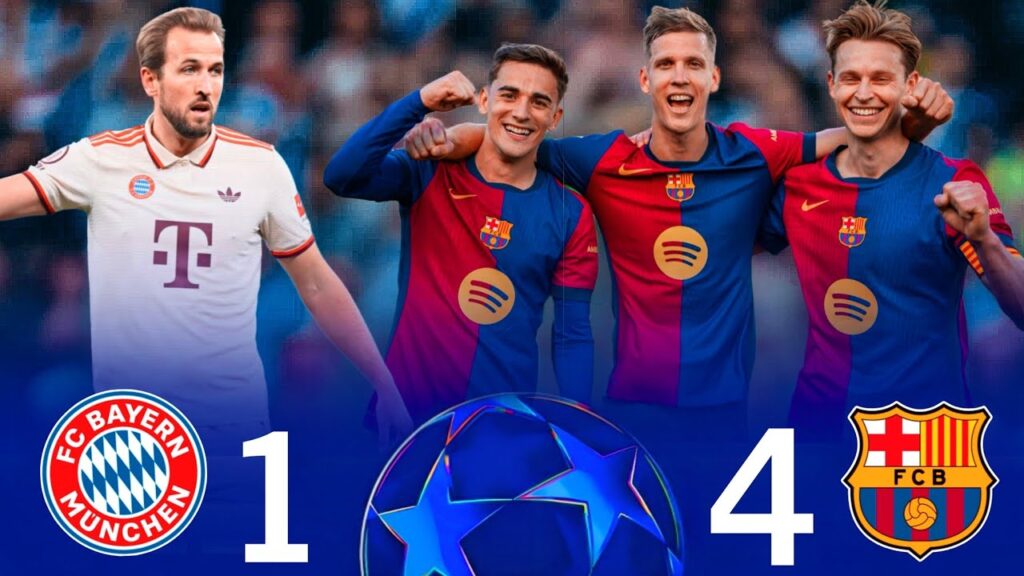 رافينيا ينتقم للبرسا بهاتريك عالمي🔥🤯"ملخص مباراة برشلونة 4-1 بايرن ميونخ دوري ابطال اوروبا 2025😲`QHD