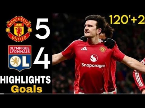 Harry Maguire Goal 🤯 Manchester unitea vs Lyon 5-4 | Highlights & Goals | Europa League 2025