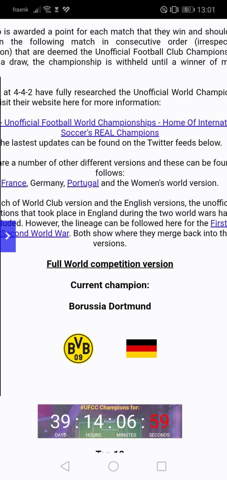 We're unofficial World Champion