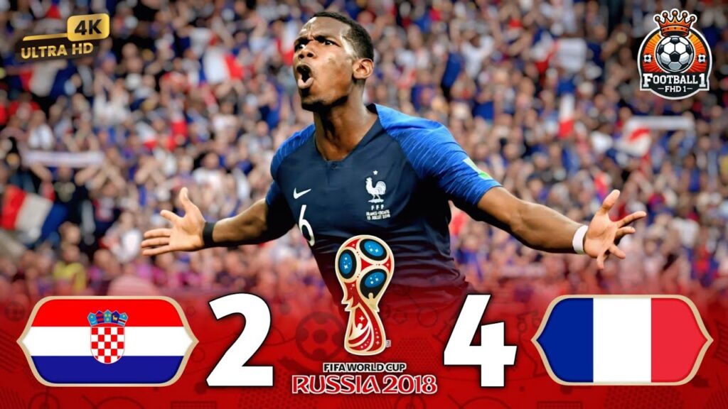 فرنسا تكتب التاريخ برباعية نارية وتُتوج بكأس العالم على حساب كرواتيا 🥶🔥 ● فرنسا (4-2) كرواتيا ¦ 4k 💫