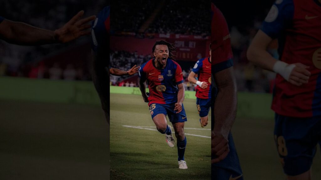 Jules Koundé winner goal vs Real Madrid 🤯 #football #shorts #barcelona