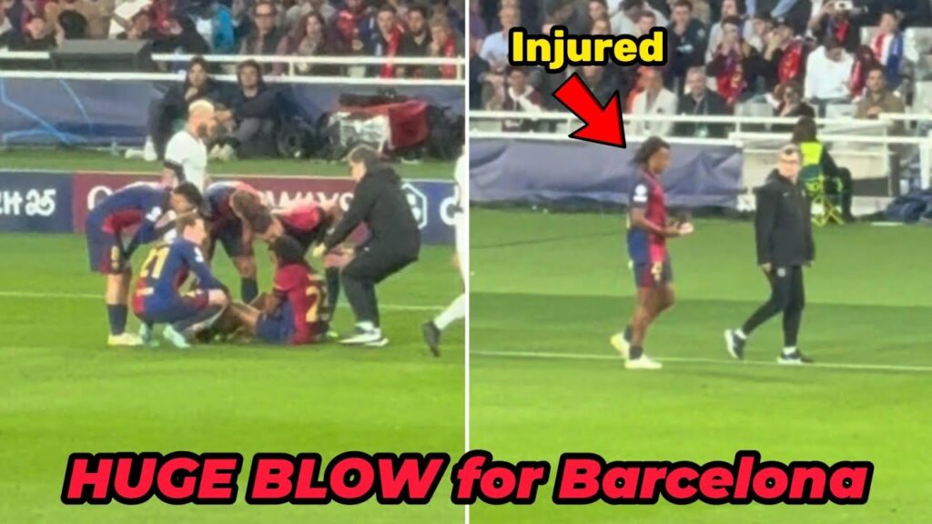 Blow for Barcelona as Jules Kounde forced off injured during Champions League tie with Inter Milan