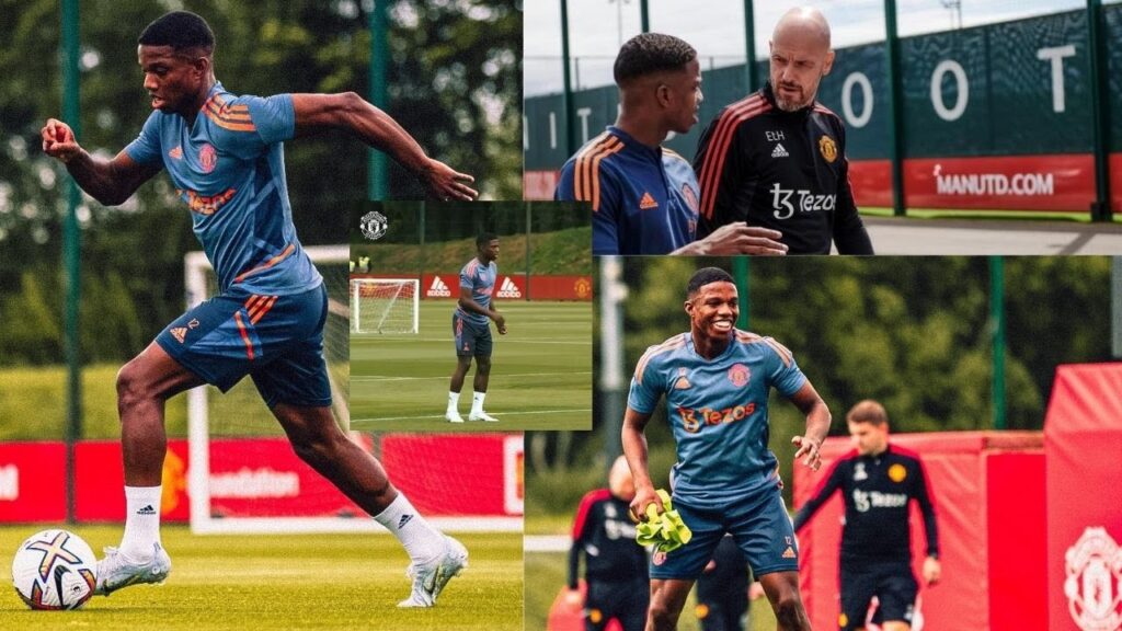 Tyrell Malacia impresses Erik Ten Hag in first training session