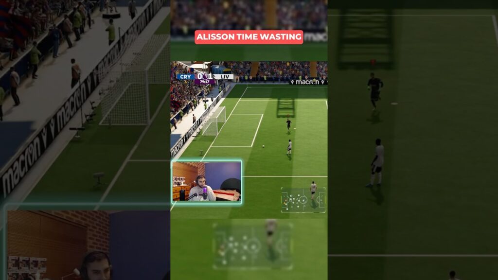 Alisson Time Wasting  😂  #PremierLeague #eafc25 #football #shorts #Liverpool #goals