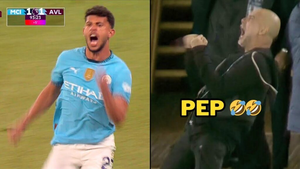 Pep Guardiola's Reaction to Matheus Nunes Match Winning Goal vs Aston Villa 😍 | Man City