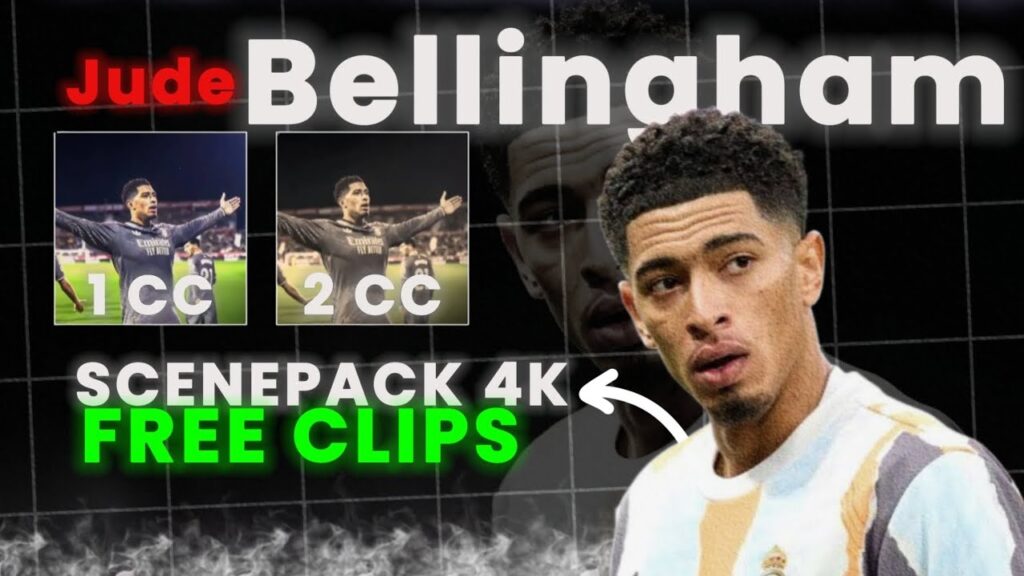 Jude Bellingham 4K Scenepack | FREE Clips for Edits (Dual CC, No Watermark, TOPAZ & AE)