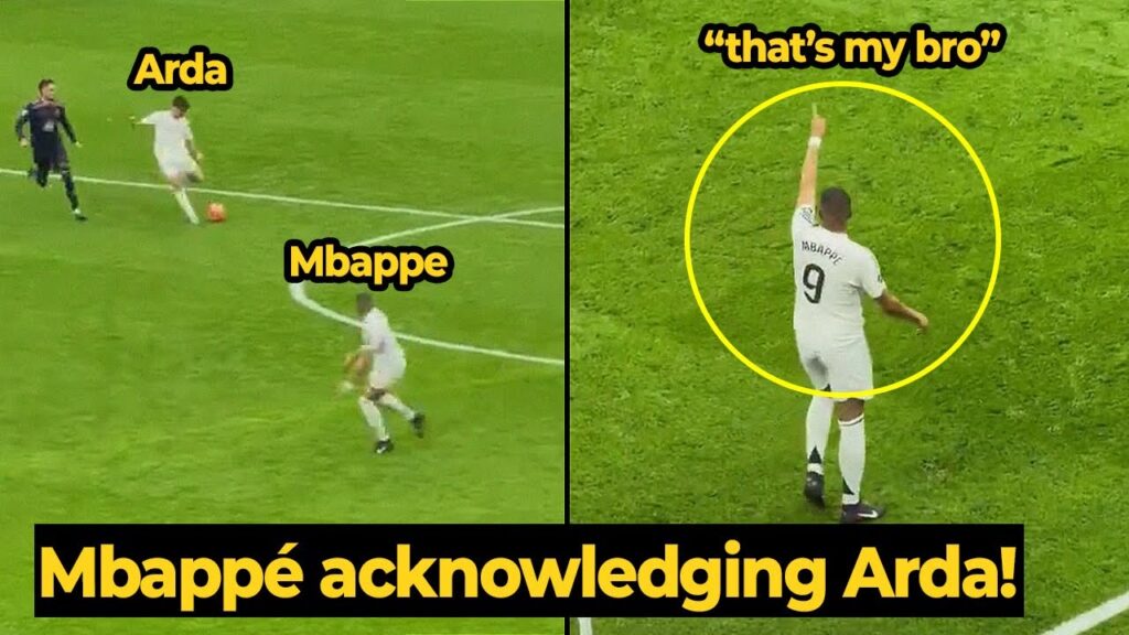 This angle of Arda Güler’s assist to Kylian Mbappé is incredible, look at Mbappé reaction after...