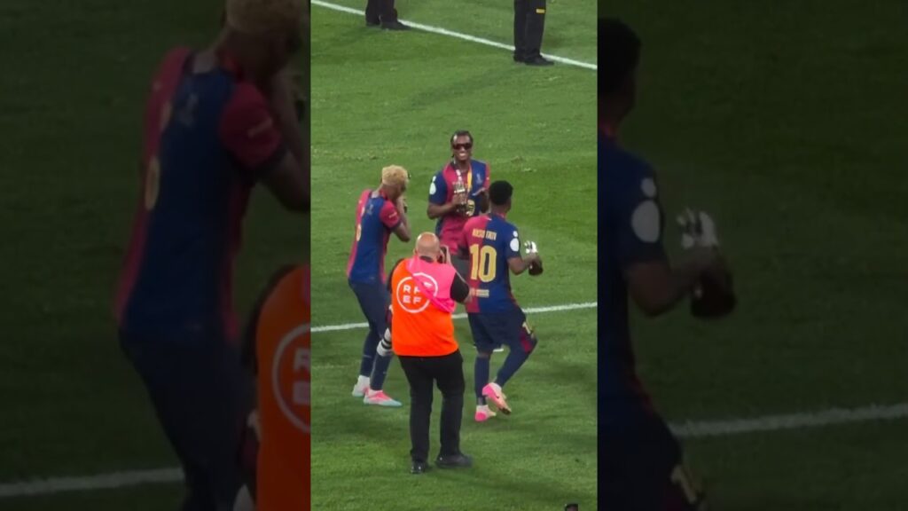 ❤️😂 Lamine Yamal, Ansu Fati et Baldé célèbrent la Copa du Barça #football #shorts