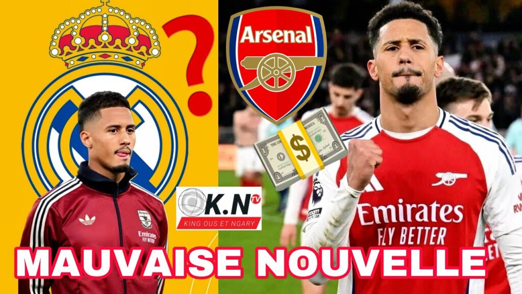 WILLIAM SALIBA  va prolongé avec Arsenal ? Les Gunners veulent à tout prix le.. : Lamine Camara ver