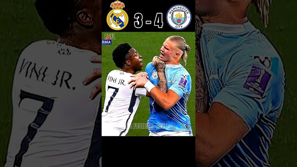 Real Madrid vs Manchester City 🔥 Vini Jr vs Haaland 🥵 #shorts #football