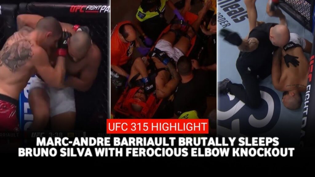 UFC 315 results: Bruno Silva stretchered out after Marc-Andre Barriault lands brutal elbows