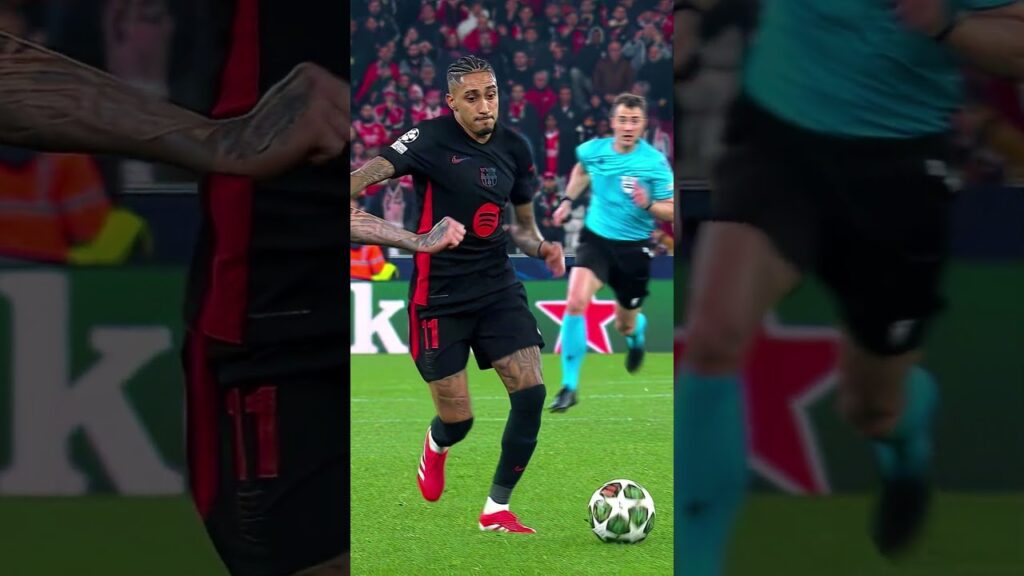 This goal from Raphinha 🤩 #raphinha #barcelona #benfica #championsleague